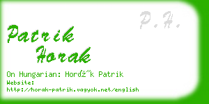 patrik horak business card